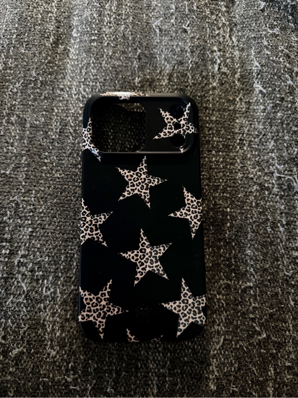 iPhone 17 Pro MAX- Black Phone Case with Leopard Star Pattern
